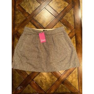 J. Crew Brown 100% Wool A-Line Skirt New‎